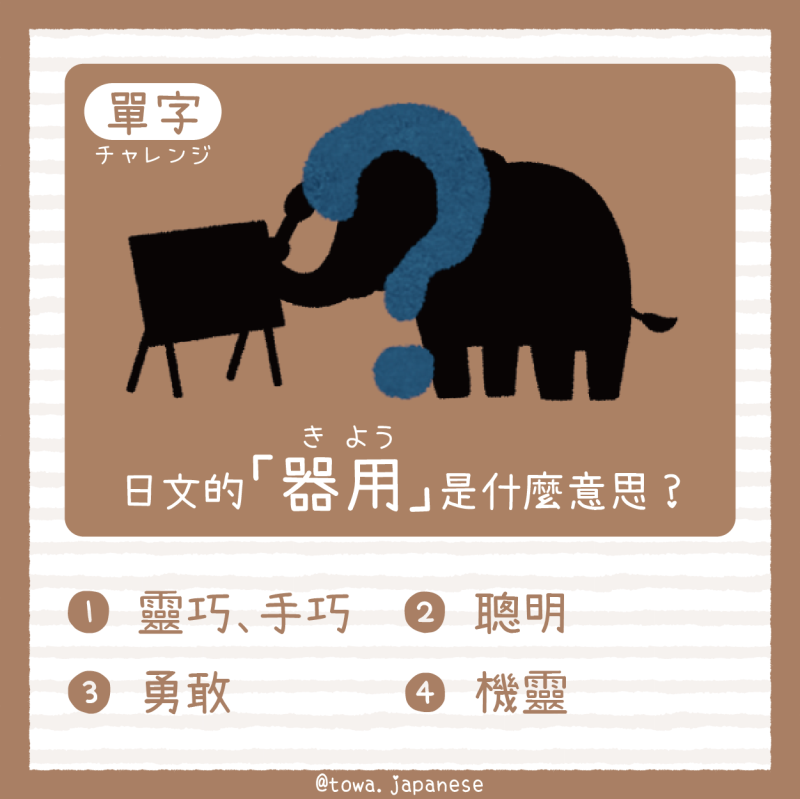 【單字小挑戰】日文的「器用(きよう)」是什麼意思?
